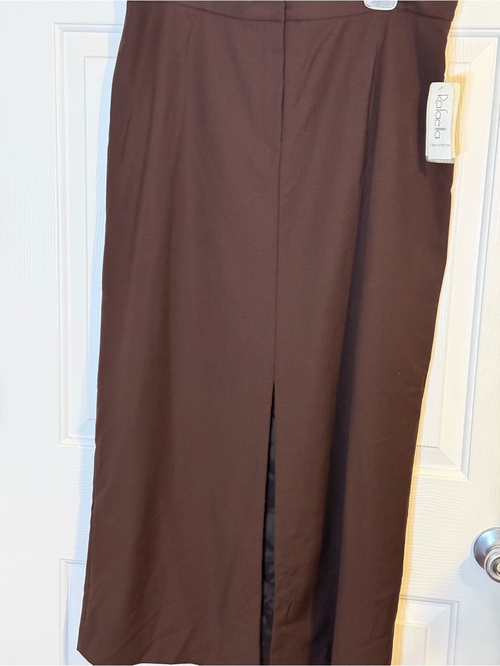 NWT Rafaella Chocolate Brown Wool Long Skirt size 16 Classic fall office